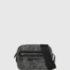 Vaskede denim crossbody-veske