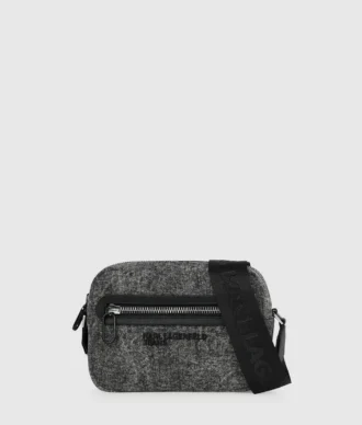 Vaskede denim crossbody-veske