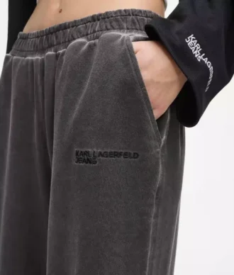 Vasket joggebukse med vide ben