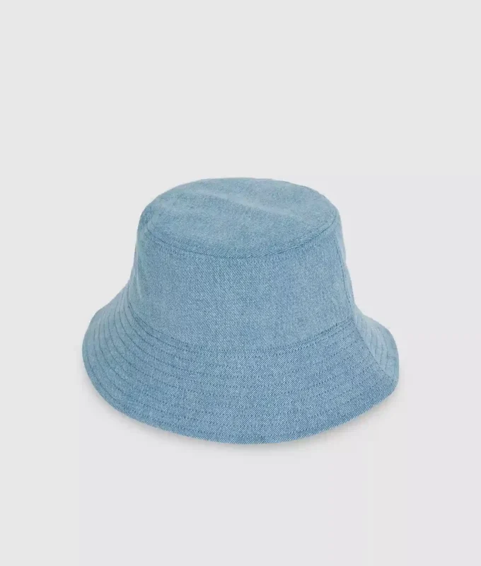 Vendbar denim-bøttehatt