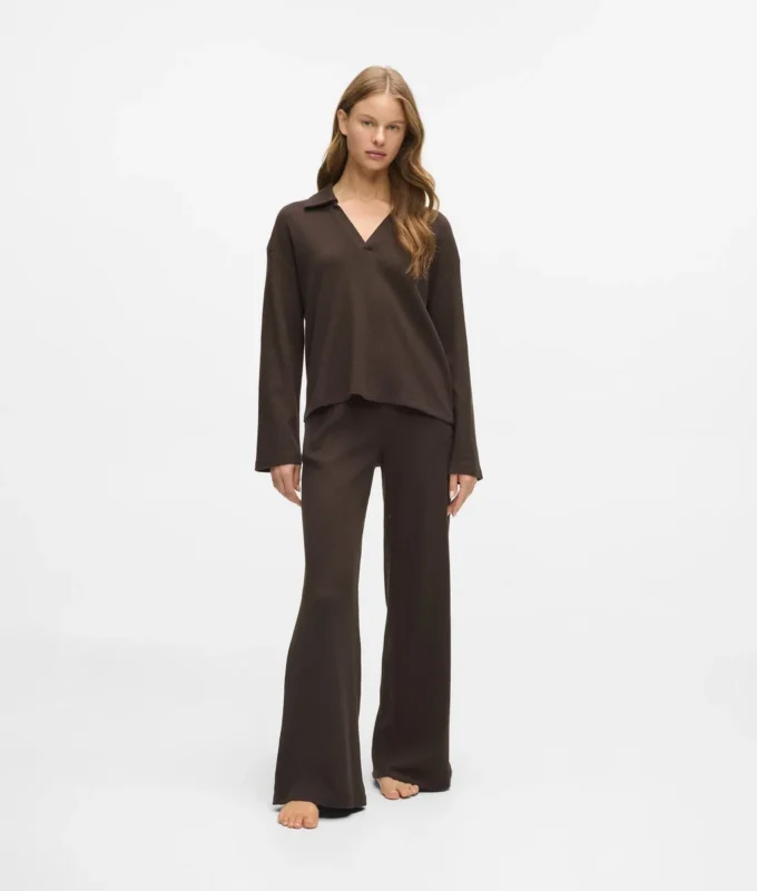 Waffle loungewear polo