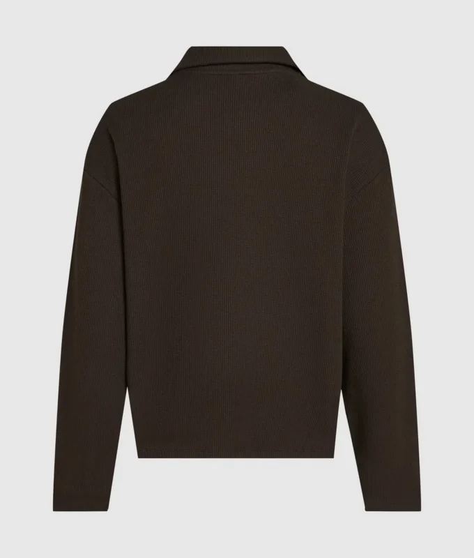 Waffle loungewear polo