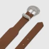 Western-inspirert belte med rund spenne