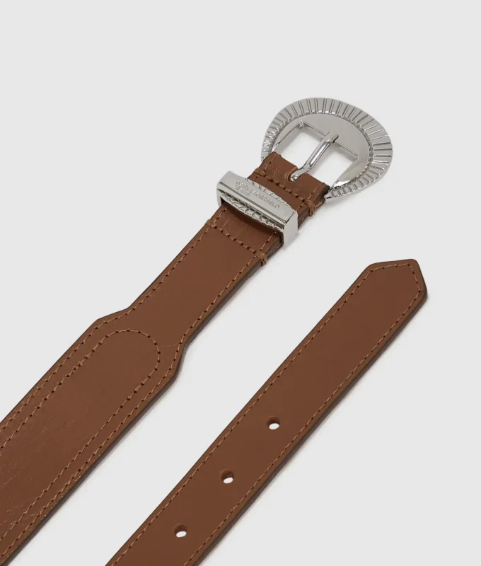 Western-inspirert belte med rund spenne